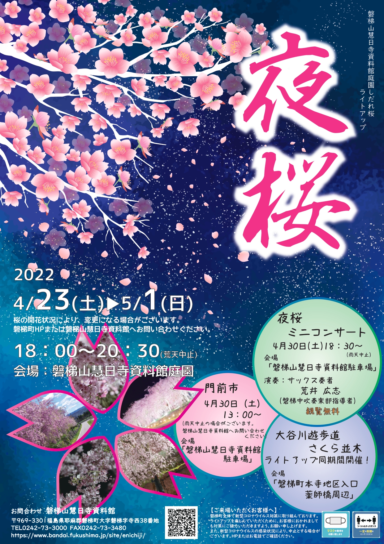 夜桜ライトアップ始まります！ - 磐梯町観光協会